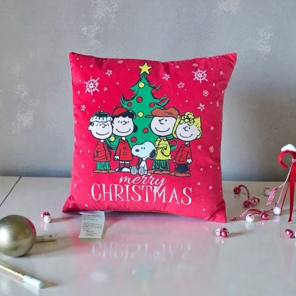 Peanuts Holiday Pillow - Festive Red - Picture 1 of 3